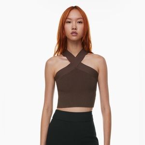 LIKE NEW - Babaton Sculpt Knit Criss Cross Cropped Tank